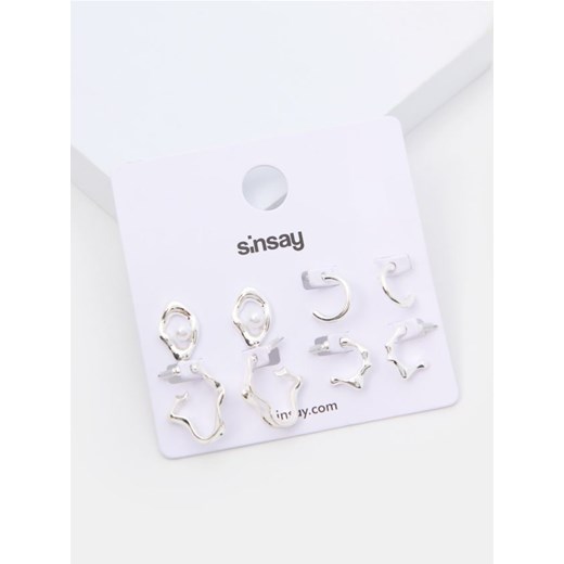 Sinsay - Kolczyki 4 pack - srebrny ze sklepu Sinsay w kategorii Kolczyki - zdjęcie 180413930