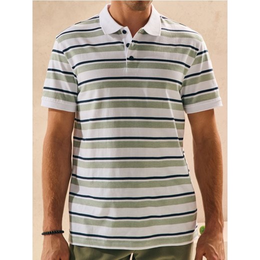 Sinsay - Koszulka polo w paski - biały ze sklepu Sinsay w kategorii T-shirty męskie - zdjęcie 180413941