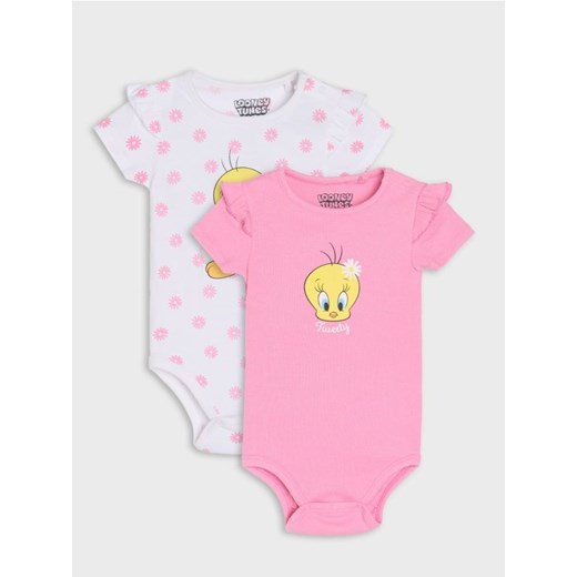 Sinsay - Body 2 pack Looney Tunes - różowy ze sklepu Sinsay w kategorii Odzież dla niemowląt - zdjęcie 180414013