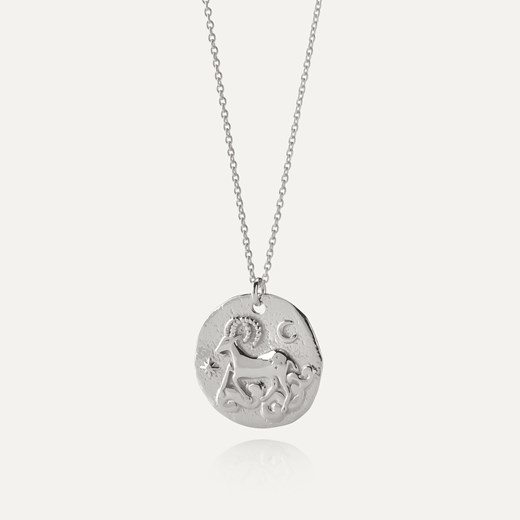 Srebrny naszyjnik znak zodiaku - koziorożec w pokryciu platyną ze sklepu GIORRE w kategorii Naszyjniki - zdjęcie 180417393