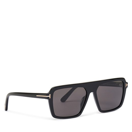 Okulary przeciwsłoneczne Tom Ford Vincent FT1176 01A Czarny ze sklepu eobuwie.pl w kategorii Okulary przeciwsłoneczne męskie - zdjęcie 180419261