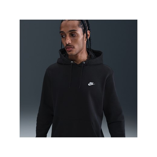 Męska dzianinowa bluza z kapturem Nike Club - Czerń ze sklepu Nike poland w kategorii Bluzy męskie - zdjęcie 180419992