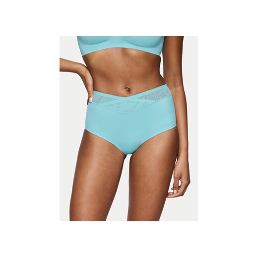 Triumph Figi klasyczne z wysokim stanem True Shape Sensation 10218231 Niebieski ze sklepu MODIVO w kategorii Majtki damskie - zdjęcie 180421563