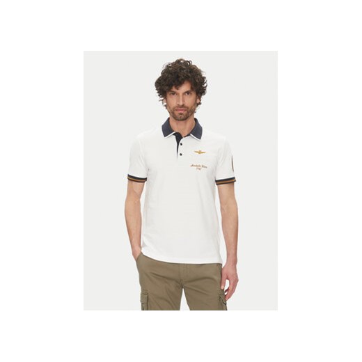 Aeronautica Militare Polo 251PO1859P191 Biały Regular Fit ze sklepu MODIVO w kategorii T-shirty męskie - zdjęcie 180424490