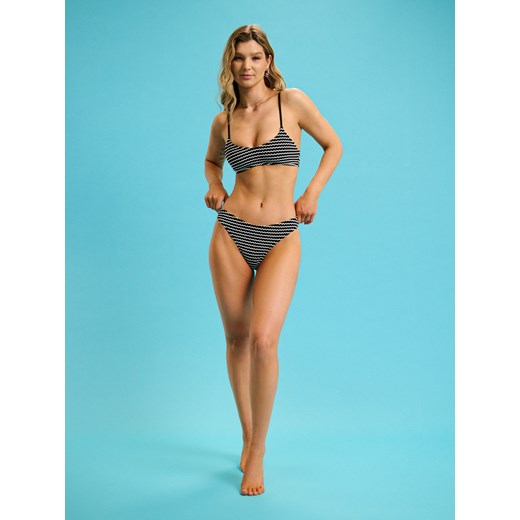 Cropp - Czarno-biały dół od bikini - czarny ze sklepu Cropp w kategorii Stroje kąpielowe - zdjęcie 180427310