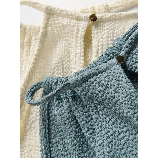 Reserved - Kreszowany top z dekoltem halter - jasnozielony Reserved L Reserved
