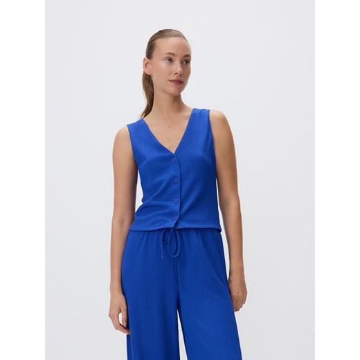 Reserved - Szerokie spodnie - niebieski Reserved S Reserved