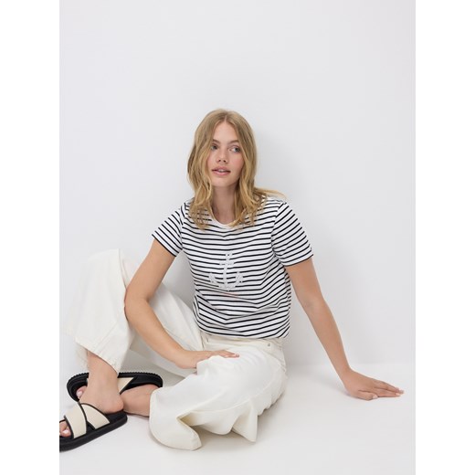 Reserved - T-shirt z aplikacją - wielobarwny Reserved L Reserved