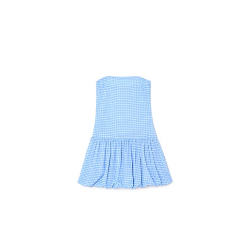 Cropp - Niebieska sukienka mini w kratę - niebieski ze sklepu Cropp w kategorii Sukienki - zdjęcie 180429834