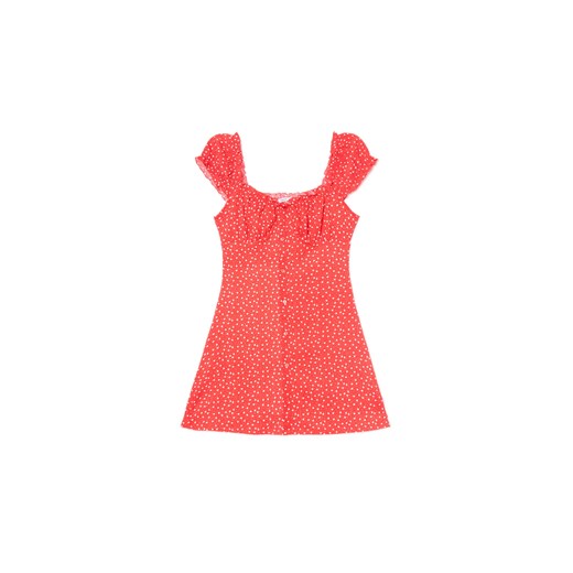 Cropp - Czerwona wzorzysta sukienka - czerwony Cropp L Cropp