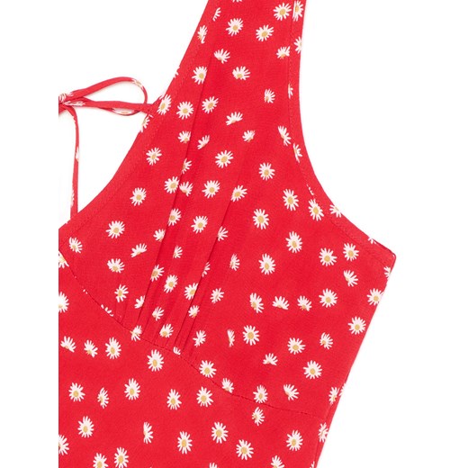 Cropp - Czerwona sukienka w stokrotki - czerwony Cropp S Cropp