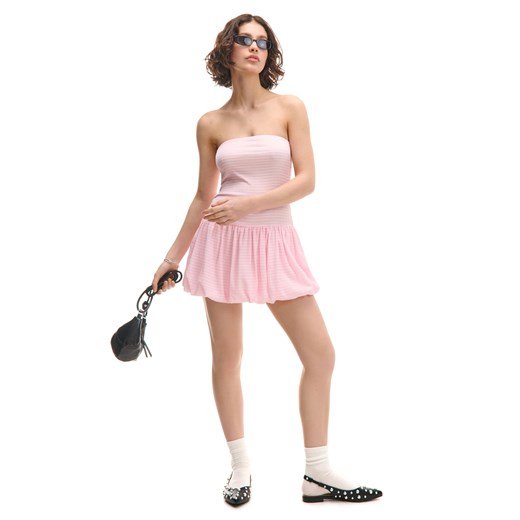 Cropp - Różowa sukienka mini w kratę - różowy ze sklepu Cropp w kategorii Sukienki - zdjęcie 180432062