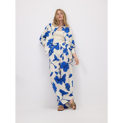 Reserved - Wzorzysta koszula z wiskozy - niebieski Reserved L Reserved