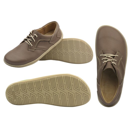 Wygodne półbuty damskie BareFoot Helios Komfort 715-2B, khaki ze sklepu ulubioneobuwie w kategorii Półbuty damskie - zdjęcie 180436752