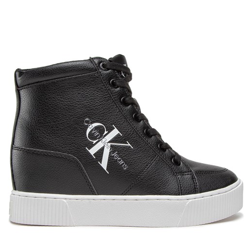 Sneakersy Calvin Klein Jeans Hidden Wedge Cupsole Laceup YW0YW00771 Czarny 41 okazja eobuwie.pl