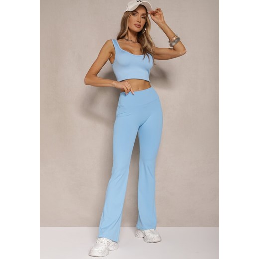 Niebieskie Legginsy Dzwony High Waist Orruvana ze sklepu renee.pl w kategorii Spodnie damskie - zdjęcie 180438350