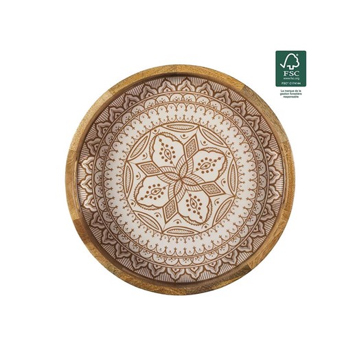Ethnical Life Taca w kolorze kremowo-jasnobrązowym -  Ø 35 cm Ethnical Life onesize wyprzedaż Limango Polska
