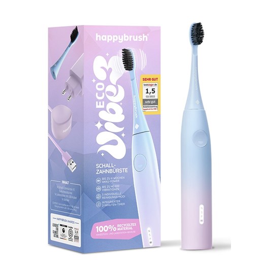 Happy Brush Szczoteczka soniczna &quot;Eco Vibe3&quot; w kolorze błękitno-jasnoróżowym ze sklepu Limango Polska w kategorii Szczoteczki do zębów - zdjęcie 180439352