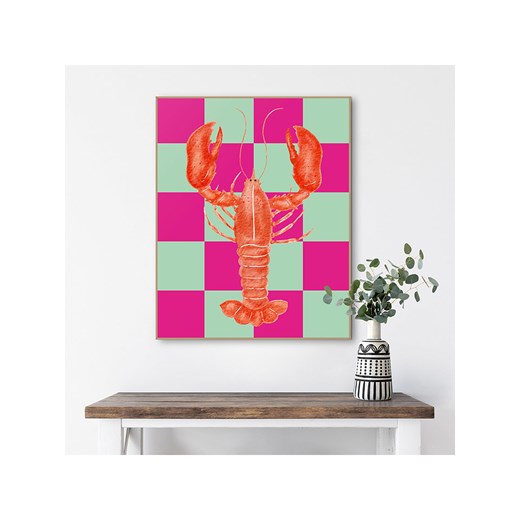 Orangewallz Druk artystyczny &quot;Lobster Pink Mint&quot; w ramce ze sklepu Limango Polska w kategorii Obrazy - zdjęcie 180440004
