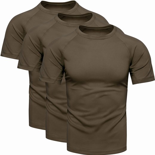 3-pak męski t-shirt khaki Recea ze sklepu Recea.pl w kategorii T-shirty męskie - zdjęcie 180441204