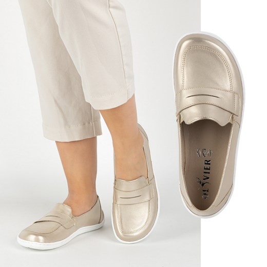 BAREFOOT Eleganckie Damskie minimalistyczne mokasyny skórzane 1280 złote ze sklepu butyolivier w kategorii Półbuty damskie - zdjęcie 180441741
