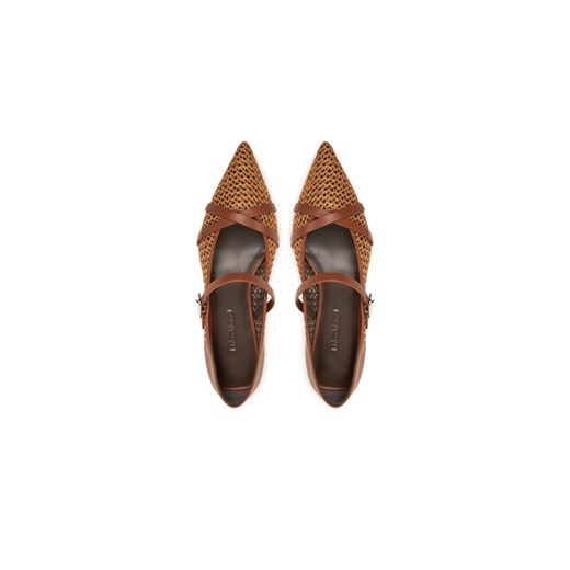 Balerinki brązowe Max Mara casual bez zapięcia 