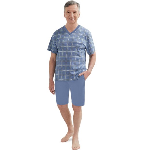 Krótka piżama męska Marek I 419 23, Kolor niebieski-wzór, Rozmiar 2XL, MARTEL ze sklepu Intymna w kategorii Piżamy męskie - zdjęcie 180445333