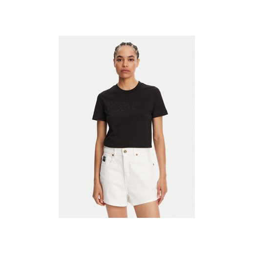 Versace Jeans Couture T-Shirt 78HAHS04 Czarny Regular Fit ze sklepu MODIVO w kategorii Bluzki damskie - zdjęcie 180446943