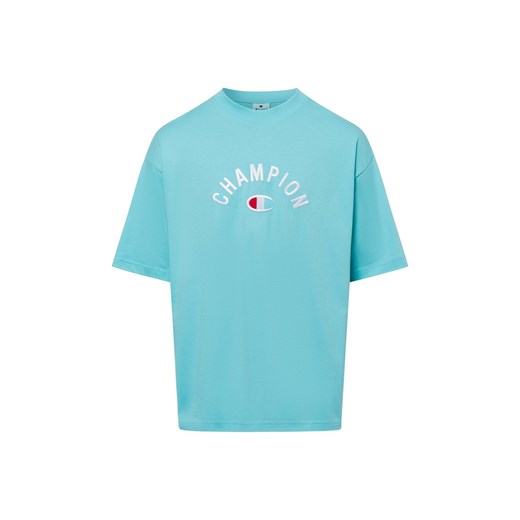Champion Koszulka męska Mężczyźni Bawełna turkusowy jednolity ze sklepu vangraaf w kategorii T-shirty męskie - zdjęcie 180447192