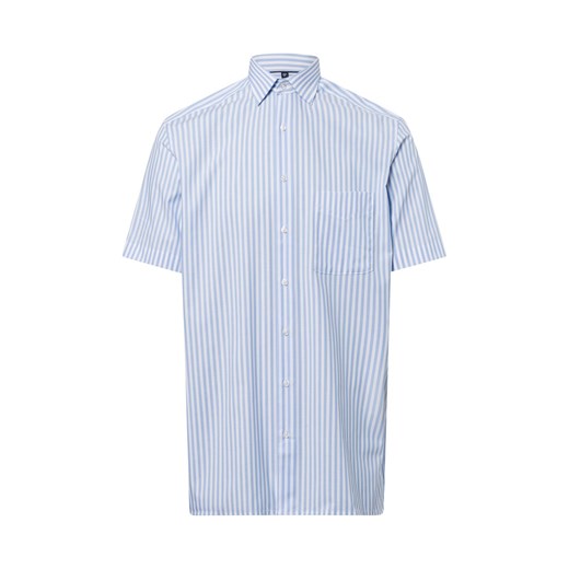 Andrew James Koszula męska - non-iron Mężczyźni Regular Fit Bawełna jasnoniebieski w paski ze sklepu vangraaf w kategorii Koszule męskie - zdjęcie 180447211
