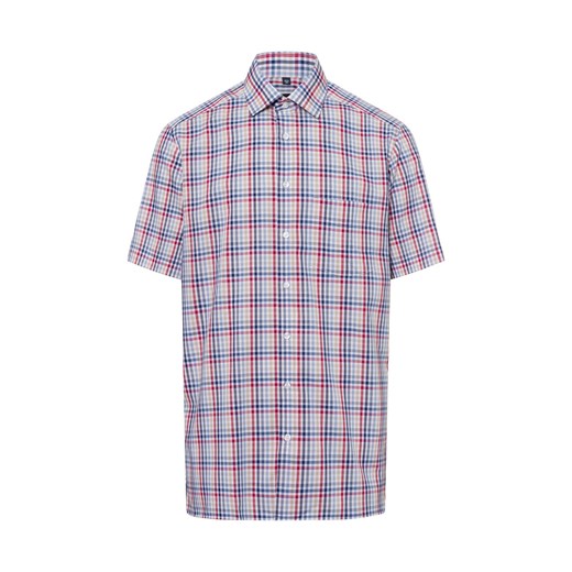 Andrew James Koszula męska - non-iron Mężczyźni Regular Fit Bawełna niebieski w kratkę ze sklepu vangraaf w kategorii Koszule męskie - zdjęcie 180447212