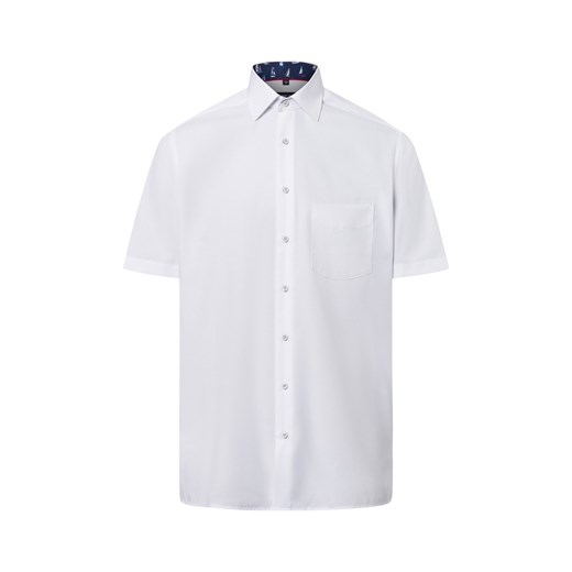 Andrew James Koszula męska - non-iron Mężczyźni Regular Fit Bawełna biały jednolity ze sklepu vangraaf w kategorii Koszule męskie - zdjęcie 180447214