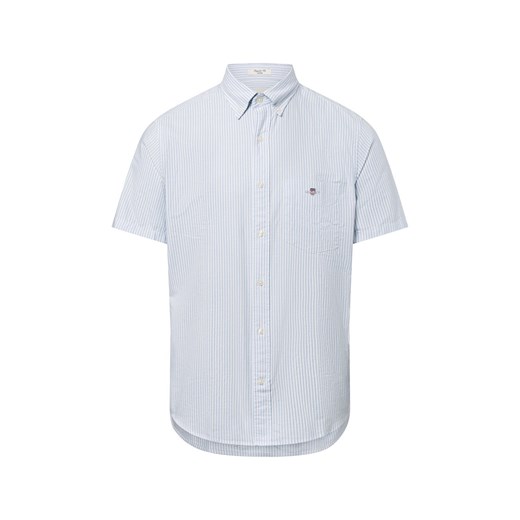 Gant Męska koszula casual Mężczyźni Regular Fit Bawełna jasnoniebieski w paski ze sklepu vangraaf w kategorii Koszule męskie - zdjęcie 180447222