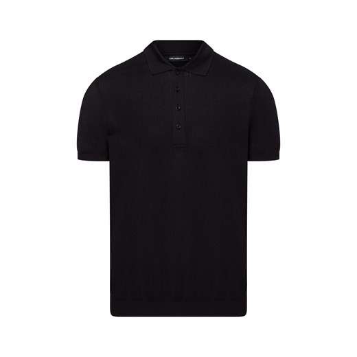 KARL LAGERFELD Męska koszulka polo Mężczyźni Bawełna czarny jednolity ze sklepu vangraaf w kategorii T-shirty męskie - zdjęcie 180447230