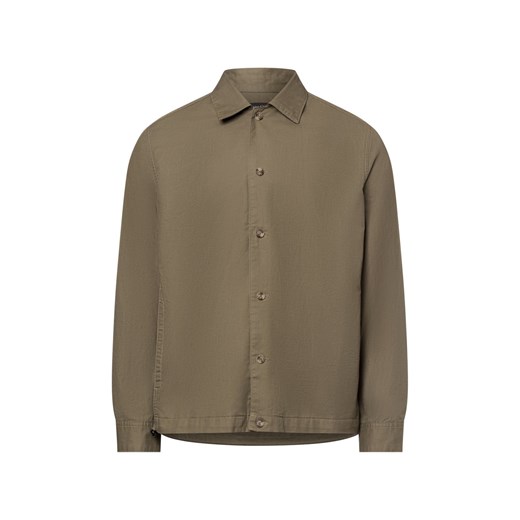 Marc O'Polo Męska koszula casual z zawartością lnu Mężczyźni Comfort Fit Bawełna khaki jednolity ze sklepu vangraaf w kategorii Koszule męskie - zdjęcie 180447243