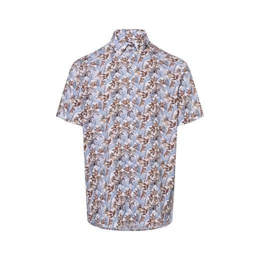Bugatti Męska koszula casual Mężczyźni Slim Fit Bawełna brązowy wzorzysty ze sklepu vangraaf w kategorii Koszule męskie - zdjęcie 180447261