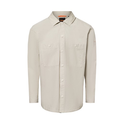 BOSS Orange Męska koszula casualowa - Locky_2_M Mężczyźni Comfort Fit Bawełna piaskowy jednolity ze sklepu vangraaf w kategorii Koszule męskie - zdjęcie 180447263