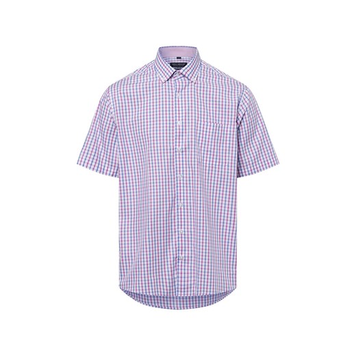 Van Graaf Męska koszula casual Mężczyźni Regular Fit Bawełna lila w kratkę ze sklepu vangraaf w kategorii Koszule męskie - zdjęcie 180447284