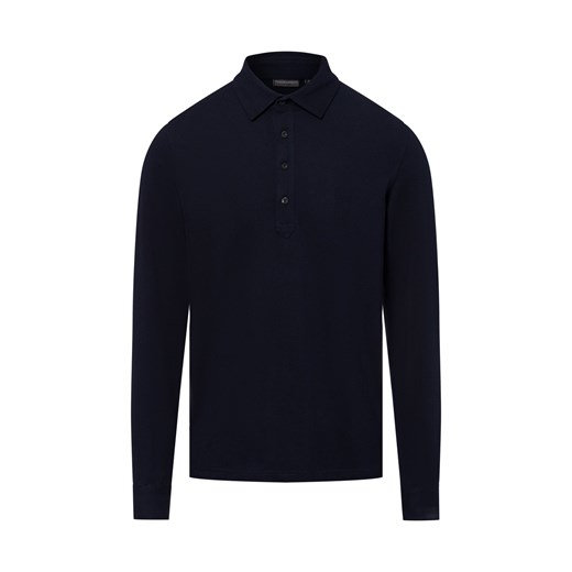 Finshley & Harding Męska koszulka polo Mężczyźni Bawełna granatowy jednolity ze sklepu vangraaf w kategorii T-shirty męskie - zdjęcie 180447294