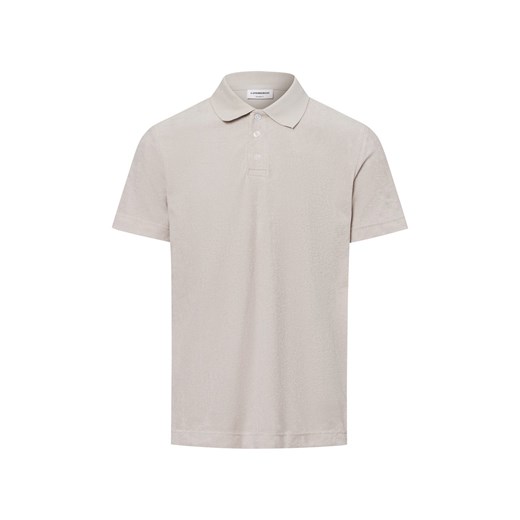 Lindbergh Męska ręcznikowa koszulka polo Mężczyźni kitt jednolity ze sklepu vangraaf w kategorii T-shirty męskie - zdjęcie 180447300