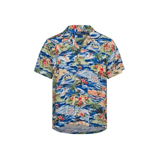 Polo Ralph Lauren Męska koszula casual Mężczyźni Regular Fit wiskoza niebieski wzorzysty ze sklepu vangraaf w kategorii Koszule męskie - zdjęcie 180447374