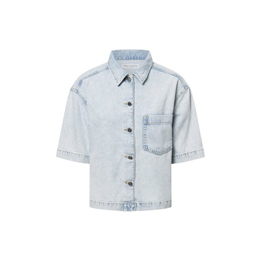 Marc O'Polo Damska bluzka dżinsowa Kobiety Lyocell bielony jednolity ze sklepu vangraaf w kategorii Koszule damskie - zdjęcie 180447410