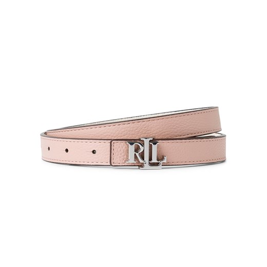 Lauren Ralph Lauren Damski dwustronny pasek skórzany Kobiety skóra brudny róż jednolity ze sklepu vangraaf w kategorii Paski damskie - zdjęcie 180447522