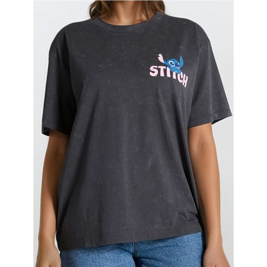 Sinsay - Koszulka loose fit z nadrukiem Stitch - szary ze sklepu Sinsay w kategorii Bluzki damskie - zdjęcie 180448420