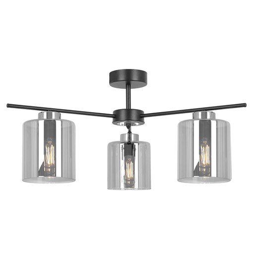 Lampa sufitowa z trzema kloszami grafitowa B7-P83 ze sklepu Edinos.pl w kategorii Lampy sufitowe - zdjęcie 180449284