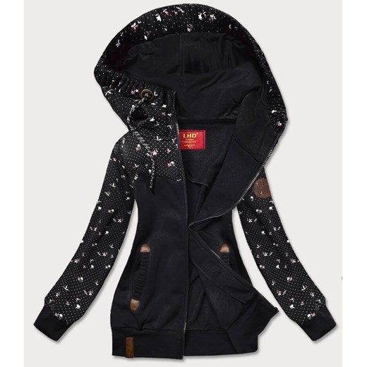 Bluza damska z kwiatuszkami czarna (AMG828) Goodlookin.pl XL (42) okazja goodlookin.pl