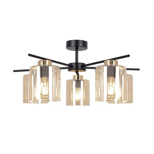 Lampa sufitowa z pięcioma kloszami beżowa C7-D56 ze sklepu Edinos.pl w kategorii Lampy sufitowe - zdjęcie 180449623