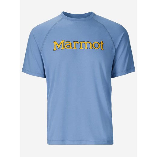 T-shirt męski niebieski Marmot z krótkimi rękawami 
