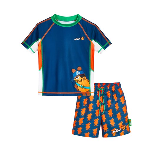 Playshoes 2-częściowy zestaw kąpielowy w kolorze granatowo-pomarańczowym ze sklepu Limango Polska w kategorii Stroje kąpielowe - zdjęcie 180453502
