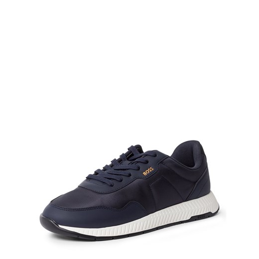 BOSS Męskie sneakersy - Titanium Runn Mężczyźni Tekstylia granatowy jednolity ze sklepu vangraaf w kategorii Buty sportowe męskie - zdjęcie 180454593